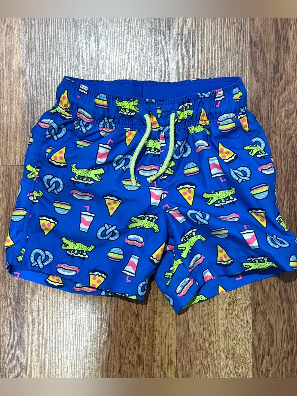 Cat & Jack - Boys XS Swim Shorts/Trunks 
Bright Blue Snack Print